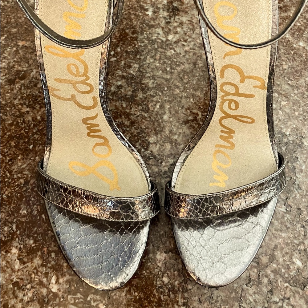 Sam Edelman pewter strappy heels!